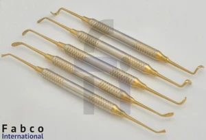 Juego de 5 instrumentos de elevación de senos paranasales kit recubierto de oro odontología dental - Imagen 1 de 3