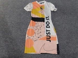 Nike Dress xs womens pink stretch just do it colorful active swoosh - Picture 1 of 11