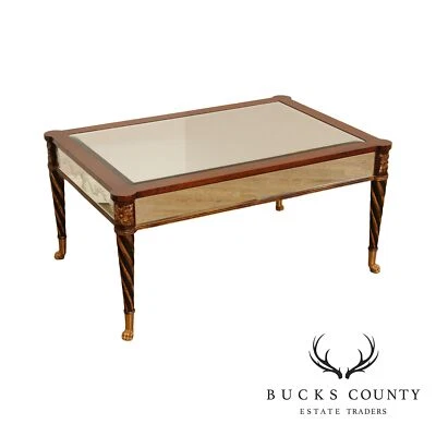 EJ. Victor Regency Style Mahogany Partial Gilt Mirrored Coffee Table - Image 1 of 4