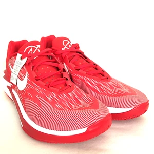 Nike Air Zoom Mens Basketball Shoes Red White Size 18 Athletic Low Sneakers - Picture 1 of 10