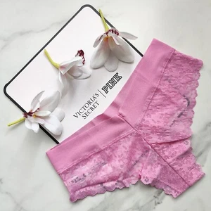 PINK Victoria's Secret No-Show Floral Lace Thong Panty Fuchsia Pink Size S/M/L - Picture 1 of 9