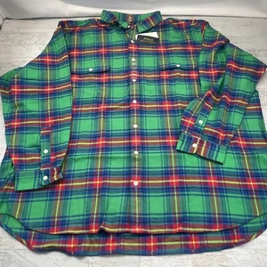 NUEVO CON ETIQUETAS Polo Ralph Lauren Para hombres Multi Cuadros Sarga Franela Botón Camisa 4XB -4X - Imagen 1 de 10