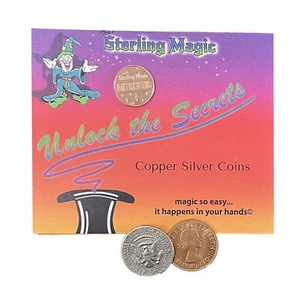 Copper Silver Coins Genuine US Half Dollar Copper Penny Coin Trick - Picture 1 of 4