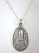 Ladies  St Kevin Medal Italy Pendant Necklace 20" Chain Gift Box & Prayer Card