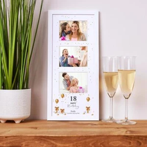 Personalised 18th Birthday Triple Photo Frame With Presents C17-7 - Picture 1 of 2