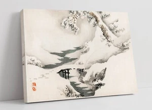 SNOWSCAPE BY KONO BAIREI, JAPANESE ARTWORK -DEEP FRAMED CANVAS WALL ART PRINT - Picture 1 of 2