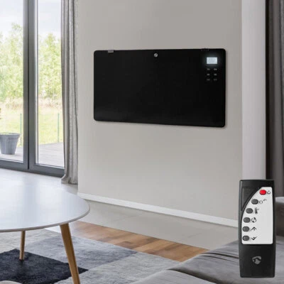 Convettore Riscaldatore Elettrico Vetro Nero Telecomando Touch Timer Modalità - Immagine 1 di 4