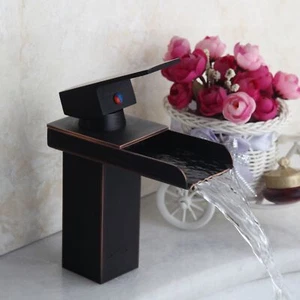 Grifo mezclador lavabo lavabo baño cascada US 6,4"" ORB amplio 1 mango grifos - Imagen 1 de 9