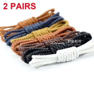 Runde gewachste Schnürsenkel Oxford flaches Kleid Canvas Sneaker Schuhschnürsenkel Unisex Saiten - Bild 1 von 15