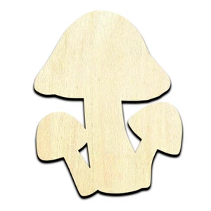 Mushrooms Laser Cut Out Unfinished Wood Shape Craft Supply - Picture 1 of 6