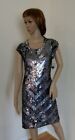 Nwt $220.00 Steve Madden Silver Sequin Cocktail Homecoming Party Dress Sz Large
