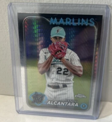 2024 Topps Chrome PRISM REFRACTOR Sandy Alcantara #138 - Miami Marlins - Image 1 of 2