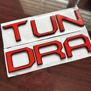 Tailgate Insert Letter for 2014-2021 Tundra Model Decal Emblem, Black Red border - Picture 1 of 4