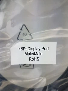 15ft DisplayPort Male/Male Audio/Video Device Cable Black RoHS - Picture 1 of 5