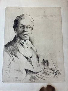 Albert A. Smith Lithograph Etching Print Signed In Plate Samuel Coleridge-Taylor - Picture 1 of 12