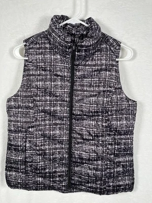 Lindo chaleco acolchado Lands End HyperDry 600 estampado negro talla XS 2-4 exterior NUEVO Foto 1 de 4