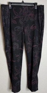 Chicos Womens 2.5 US 14 Juliet Dark Floral Ankle Pants Pull On Preppy Career - Picture 1 of 10