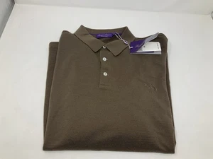 Ralph Lauren Purple label Brown Piqué Long-Sleeve Polo Shirt Size XL RETAIL $595 - Picture 1 of 13