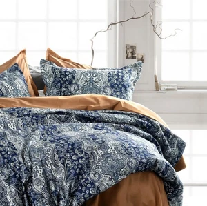 Damast Medaillon Bettbezug, Luxus Paisley Druck Bettwäsche Set, 400 Faden Co... - Bild 1 von 7