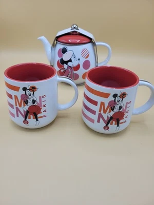 Tetera y dos tazas 30 años Minnie Paris Disneyland París nuevo conjunto de coleccionistas Foto 1 de 4