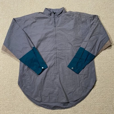 Adidas SLVR Shirt Mens Medium Oversized Grey Green Half Zip Overshirt Limited - Image 1 of 4