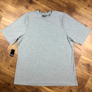 Torrid Women Plus Sz 4 (4X) Gray Short Sleeve Mock Neck Top Shirt *Read - Picture 1 of 7
