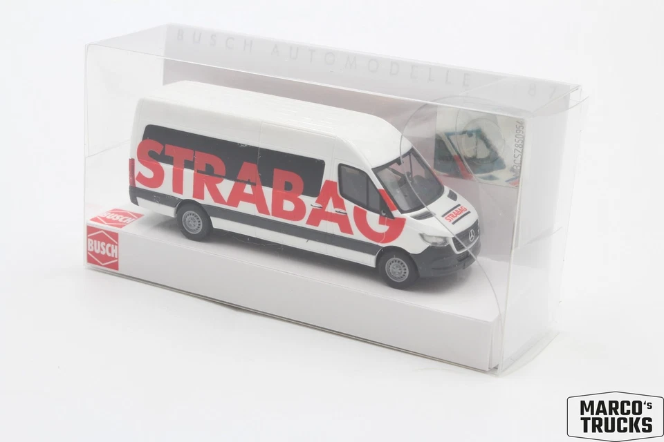 Busch Mercedes-Benz Sprinter long bus, Strabag No. 52632 1:87 /BUN314 - Image 1 of 1