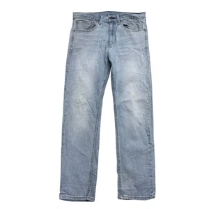 Levis 505 Jeans W34 L32 Mens Light Blue Regular Straight Fit Stretch Denim - Picture 1 of 7