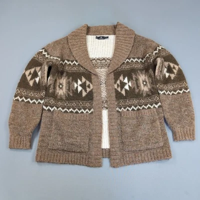 Volcom Aw Peow Open Cardigan knit Womens Extra Small Brown Hazelnut Wool Blend  - Image 1 of 4