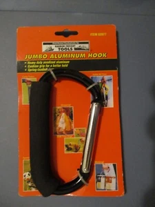 JUMBO ALUMINUM HOOK/CARABINER CUSHION GRIP SPRING LOADED  NEW - Picture 1 of 2