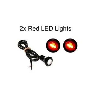 2 NEW - 1" RED LED CLEARANCE MARKER BULLET TRAILER MARKER SIGNAL LIGHT w/ BLACK - Picture 1 of 3