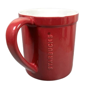 Starbucks Red Coffee Mug Cup 2012 Embossed Bone China 16 Oz - Picture 1 of 13