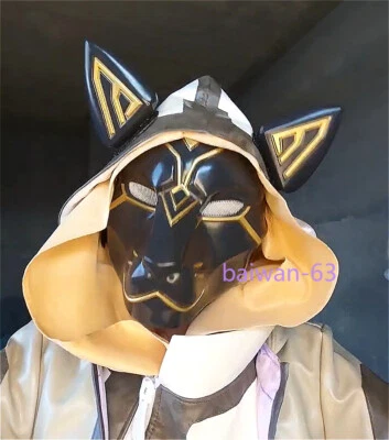 Overwatch Ana Amari Cat God Bastet Black Gold Full Face Mask Helmet Cosplay Prop - Image 1 of 4
