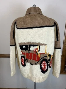 VINTAGE MARY MAXIM MODEL T CHUNKY COWICHAN HAND KNIT SWEATER SIZE XL - Picture 1 of 10