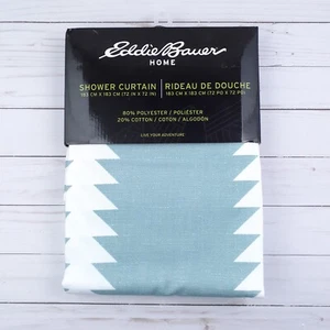 Eddie Bauer Fabric Shower Curtain 72x72 Teal Stripe - Picture 1 of 3