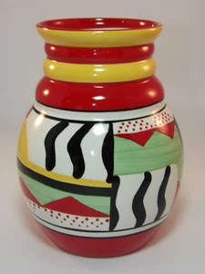 Wedgwood Clarice Cliff Sunspots 8" Art Of Bizarre Vase Jar Lot B Excellent - Picture 1 of 7