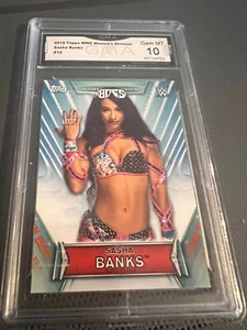 SASHA BANKS 2019 TOPPS WWE WOMEN'S # 14 GRADED 10 L@@@K - Foto 1 di 2