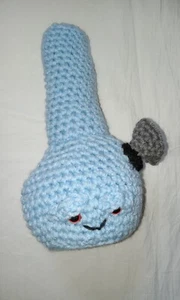 Handmade Crochet Stuffed Smoking Pipe Bong - Picture 1 of 8
