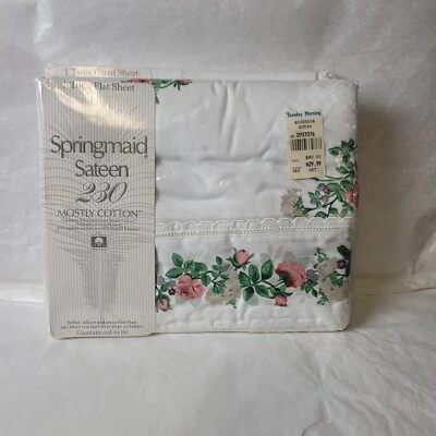 Vtg Springmaid Sateen 230 Twin Sheet Set - Image 1 of 4