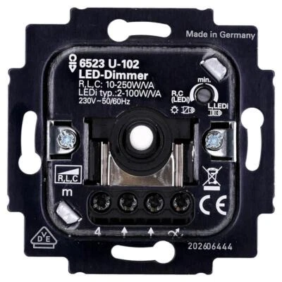 Busch Jaeger 6523 U-102 LED Dimmer Drehdimmer 2-100 WVA 10-250 W/VA Unterputz - Bild 1 von 4