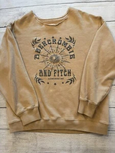 Abercrombie & Fitch Sweatshirt Womens Small Funky Graphic Grunge Fleece - Picture 1 of 6