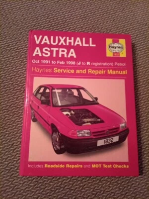 VAUXHALL ASTRA MK3 91-98 HAYNES WORKSHOP MANUAL 1832  - Image 1 of 4