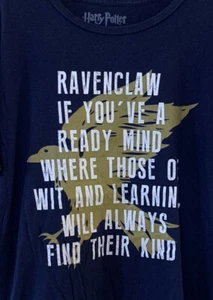 CAMISETA AZUL HARRY POTTER RAVENCLAW IF YOU'VE A READY MIND para hombre talla L - Imagen 1 de 4
