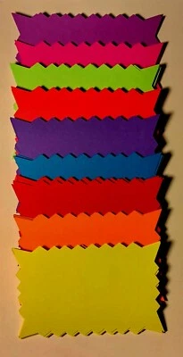 UNBRANDED//GENERIC 3”H 75 Rectangle Starburst Price Neon Retail Tags Cards Signs