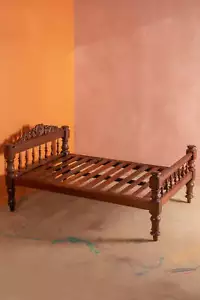 Vintage Carved Wooden Bed Royal Luxury French Carved Gilt Style Bed - Picture 1 of 12