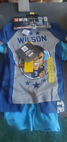 NFL Seattle Seahawks Russell Wilson kam chancellor 4 piece pajamas kids 4T Cover