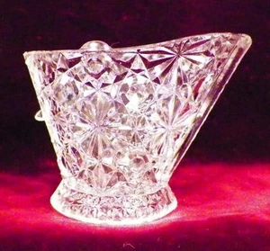 Coal Scuttle Open Salt Cellar Dip Daisy & Button Early American Pattern Glass - Picture 1 of 6