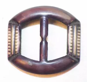 Art Deco Celluloid Belt Buckle 1920s Mauve Brown Tan - Picture 1 of 2