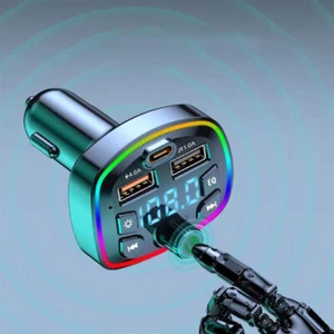 Q7 Bluetooth 5.0 Car Charger Car FM Transmitter Bluetooth Hands Free LED Lig _yi - Zdjęcie 1 z 11