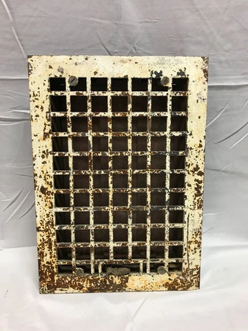 Antique Cast Iron Arts & Crafts Floor Register Heat Grate 8x12 VTG Old 841-23B Cover